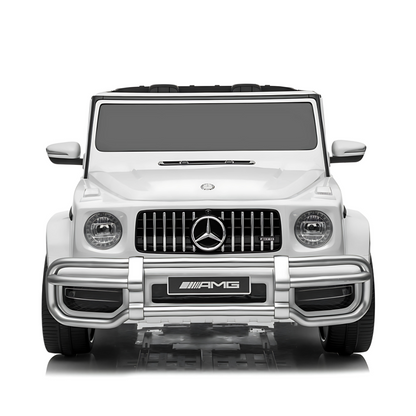 24V Exclusive White Mercedes Benz G63 2-Seater 4x4 Kids' Ride-on SUV W/ EVA Wheels, Leather Seats, Light-up Logo, BT & RC