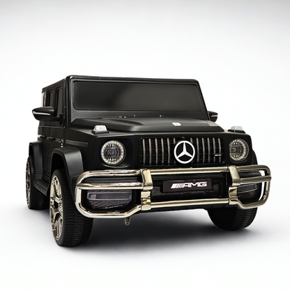 24V Exclusive Matte Black Mercedes Benz G63 2-Seater 4x4 Kids' Ride-on SUV W/ EVA Wheels, Leather Seats, Light-up Logo, BT & RC