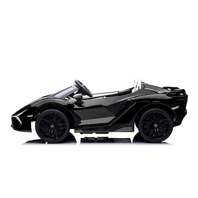24V Luxurious Matte Black Nero Nemesis Lamborghini Sian 2-Seater 4x4 Ride-On Car W/ EVA Rubber Wheels, BT & RC.