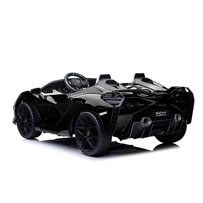 24V Luxurious Matte Black Nero Nemesis Lamborghini Sian 2-Seater 4x4 Ride-On Car W/ EVA Rubber Wheels, BT & RC.
