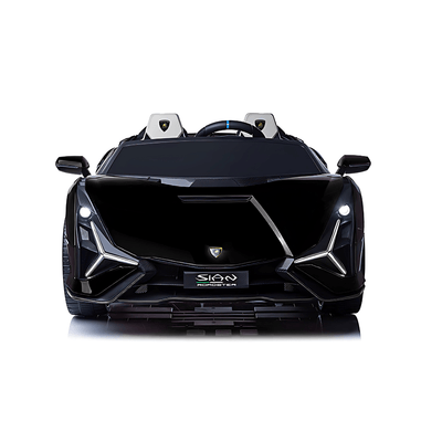 24V Luxurious Matte Black Nero Nemesis Lamborghini Sian 2-Seater 4x4 Ride-On Car W/ EVA Rubber Wheels, BT & RC.