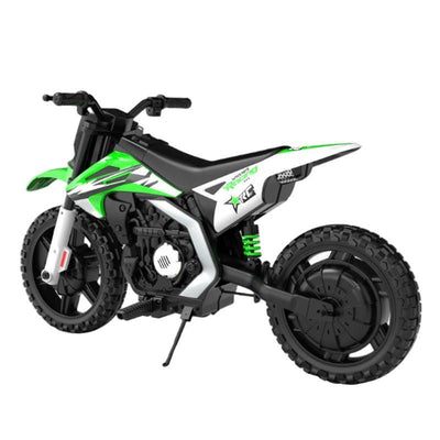 Green 24V Electric MotoX Dirt Bike for Kids, Up to 18 km/h.