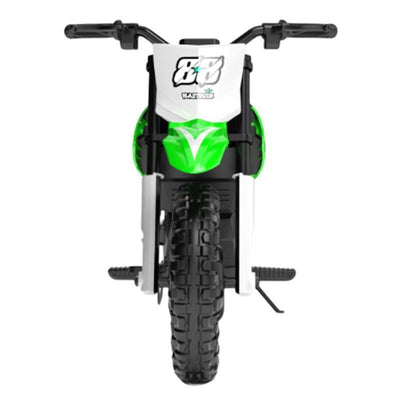 Green 24V Electric MotoX Dirt Bike for Kids, Up to 18 km/h.