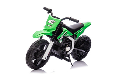 Green 24V Electric MotoX Dirt Bike for Kids, Up to 18 km/h.