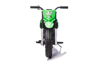 Green 24V Electric MotoX Dirt Bike for Kids, Up to 18 km/h.