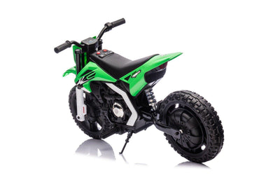 Green 24V Electric MotoX Dirt Bike for Kids, Up to 18 km/h.