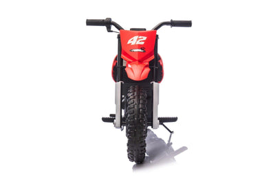 Red 24V Electric MotoX Dirt Bike for Kids, Up to 18 km/h.
