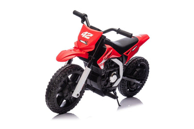 Red 24V Electric MotoX Dirt Bike for Kids, Up to 18 km/h.