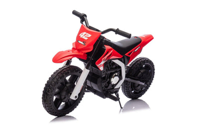 Red 24V Electric MotoX Dirt Bike for Kids, Up to 18 km/h.