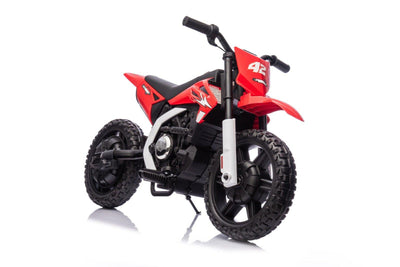 Red 24V Electric MotoX Dirt Bike for Kids, Up to 18 km/h.