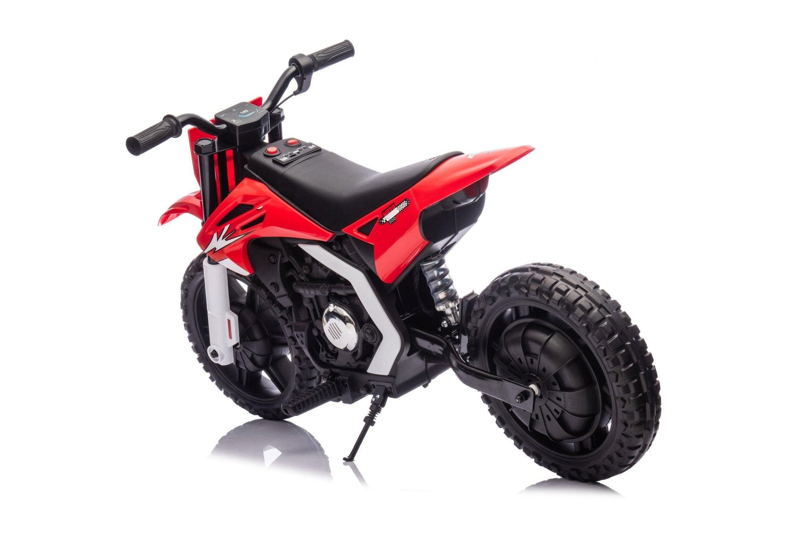 Red 24V Electric MotoX Dirt Bike for Kids, Up to 18 km/h.