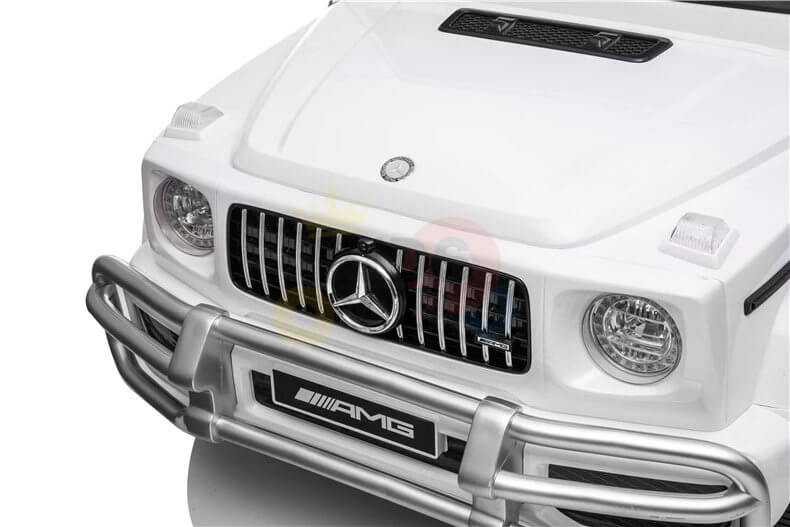 Exclusive White Mercedes Benz G Series 2-Seater 24V Kids Ride-on Truck, EVA Wheels, Leather Seats, Light-up Logo, 4WD, BT, RC image 6