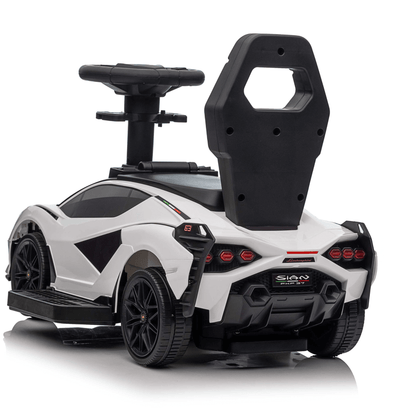 Complete Edition Lamborghini Sian 3 in 1 Push Car / Stroller with Handle And Safety Guards, White image 8