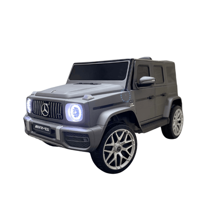 12V Luxury Matte Grey Edition Mercedes Benz AMG G63 Ride-On SUV W/ Rubber Wheels, Leather Seat, Bluetooth & RC.