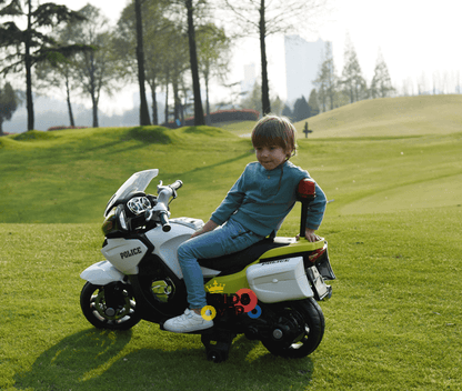 Police Officer Edition 24V Kids Motorcycle With Music, Lights and Rubber Wheels image 7