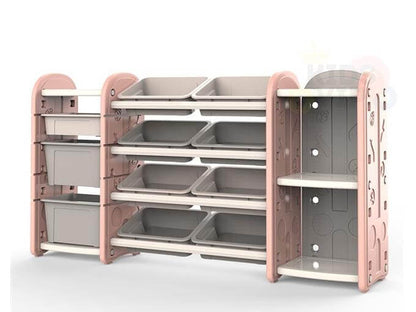 Kids and Toddlers Toy Storage/Organizer with Bins and Bookshelves - Pink image 0