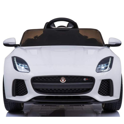 White Jaguar F Type Kids Licensed Ride-On Car with Rubber Wheels, Bluetooth, RC image 8