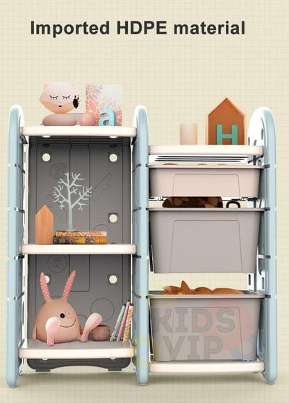 Kids and Toddlers Toy Storage/Organizer with Bins and Bookshelves - blue image 11