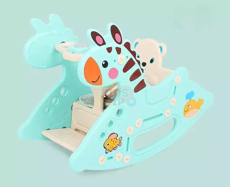 Toddlers and Infants Rocking Deer Edition Chair with Music - Blue image 1