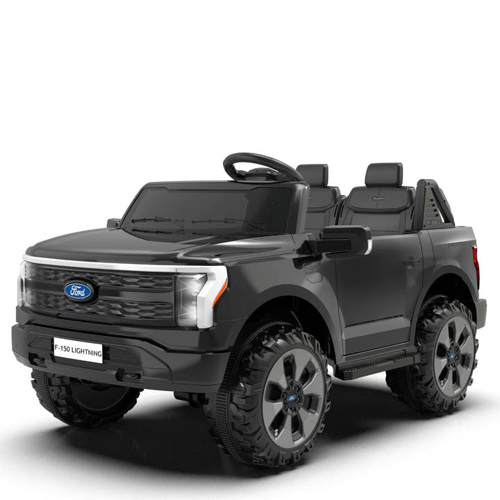 Black 2 Seater Lighting Edition Ford F-150, 24V Kids Ride on Truck.