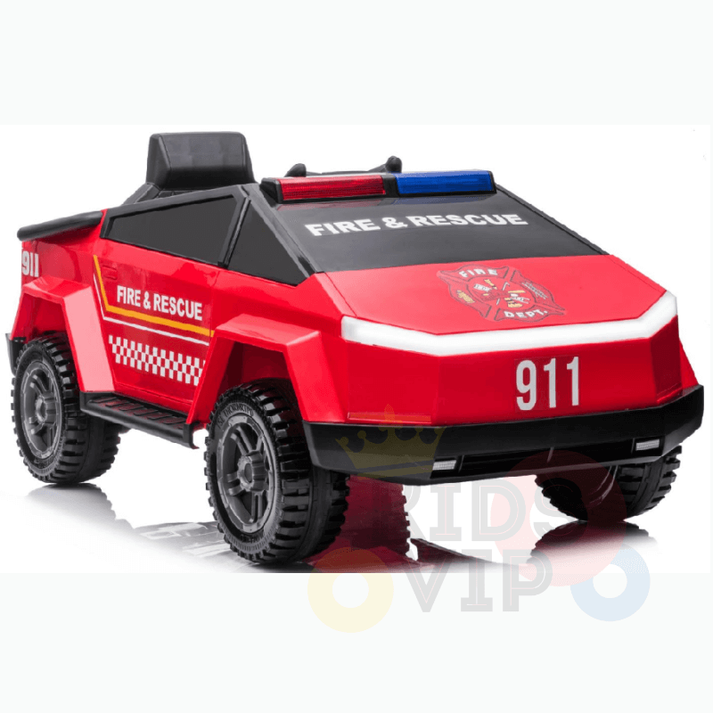 New Upgraded 4WD Futuristic Fire Officer Toddlers' and Kids' 12V Ride-on Car w/ Rubber Wheels, Leather Seat, Siren, Lights, USB, BT, Parent RC - KIDS VIP image 2