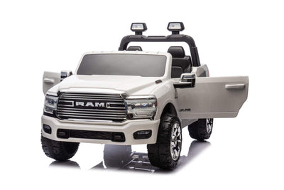 White Complete Edition XXL 2-Seater 4x4 RAM 3500 Ride-On Truck.