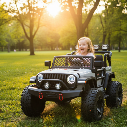 White 24V TrailMax Edition XXL 2-Seater 24V 4X4/AWD Kids Ride on Truck W/ EVA Rubber Wheels, BT & RC