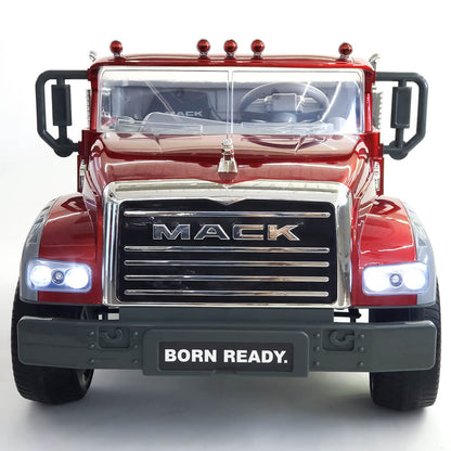 XXL 2 Seater Upgraded 12V Mack Truck, Eva Wheels, Leather Seats, RC, Painted Red image 6