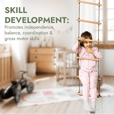 3in1 Swings Set: Rope Ladder + Gymnastic Rings + Disc Rope Swing.