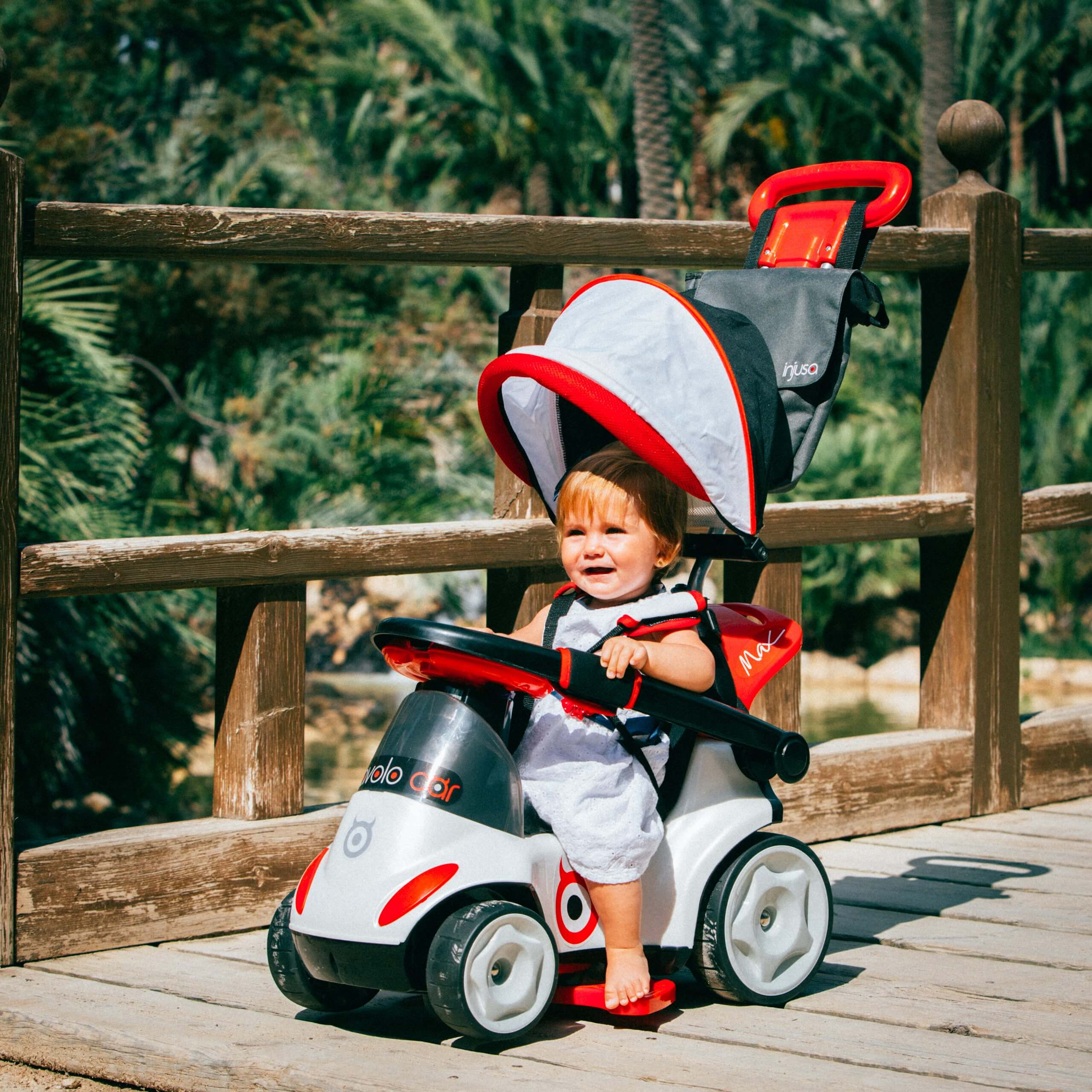 Certified INJUSA Diavolo 9-in-1 Edition Plus Push-car/Rocker/Ride-on for Infant and Toddlers w/ Handle, Parasol &amp; Removable Guards- KIDS VIP image 3