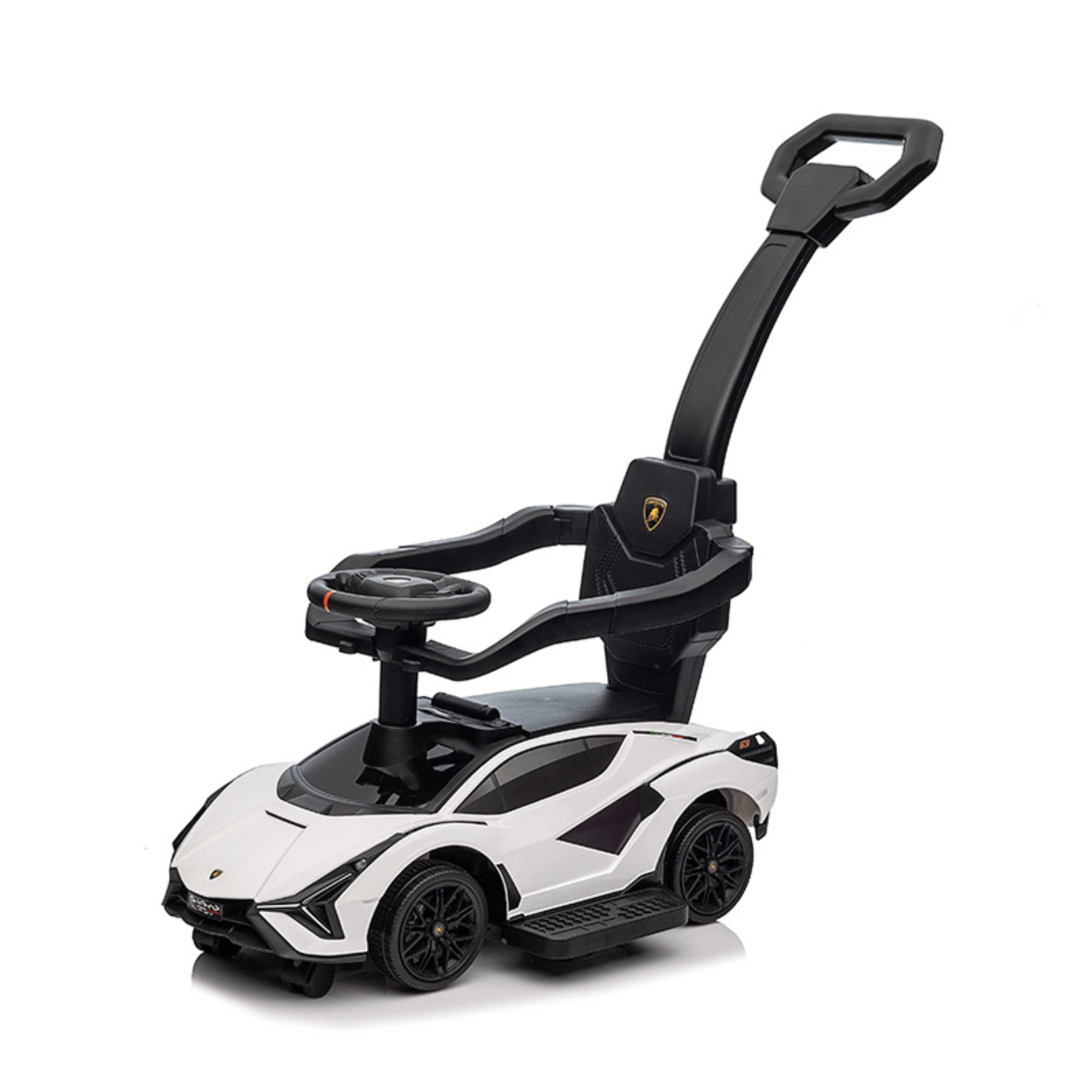Complete Edition Lamborghini Sian 3 in 1 Push Car / Stroller with Handle And Safety Guards, White image 6