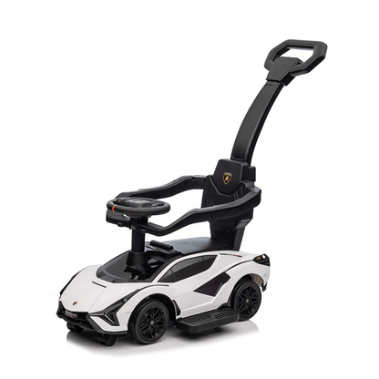 Complete Edition Lamborghini Sian 3 in 1 Push Car / Stroller with Handle And Safety Guards, White image 6