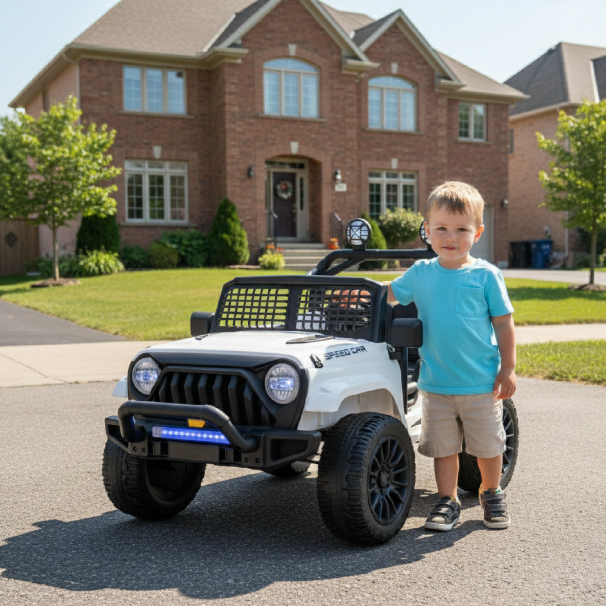 White 24V TrailX 2-Seater 24V 4X4/AWD Kids Ride on UTV Buggy W/ EVA Rubber Wheels, Music & RC