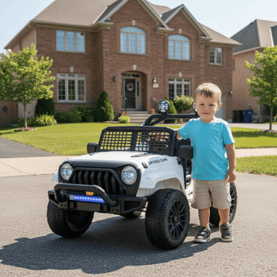 White 24V TrailX 2-Seater 24V 4X4/AWD Kids Ride on UTV Buggy W/ EVA Rubber Wheels, Music & RC.