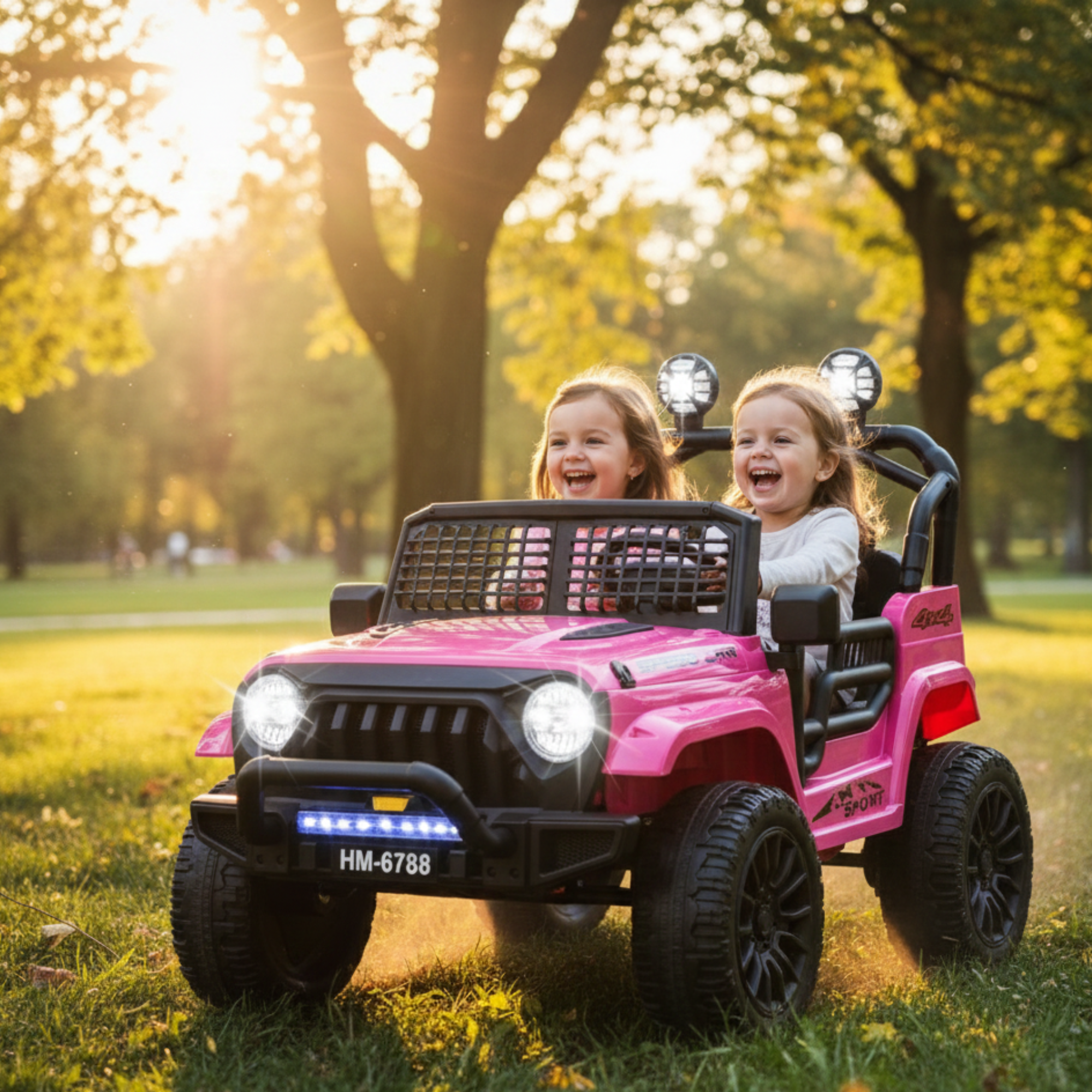 Pink 24V TrailX 2-Seater 24V 4X4/AWD Kids Ride on UTV Buggy W/ EVA Rubber Wheels, Music & RC