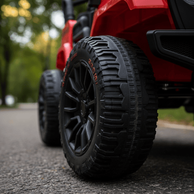 Red 24V TrailX 2-Seater 24V 4X4/AWD Kids Ride on UTV Buggy W/ EVA Rubber Wheels, Music & RC.