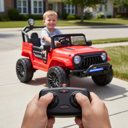 Red 24V TrailX 2-Seater 24V 4X4/AWD Kids Ride on UTV Buggy W/ EVA Rubber Wheels, Music & RC