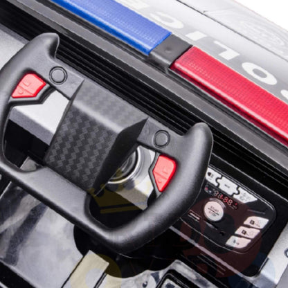 Future Police 12V Ride On Truck, 4x4, Leather Seat, Siren, BT, Rubber Wheels, RC image 13