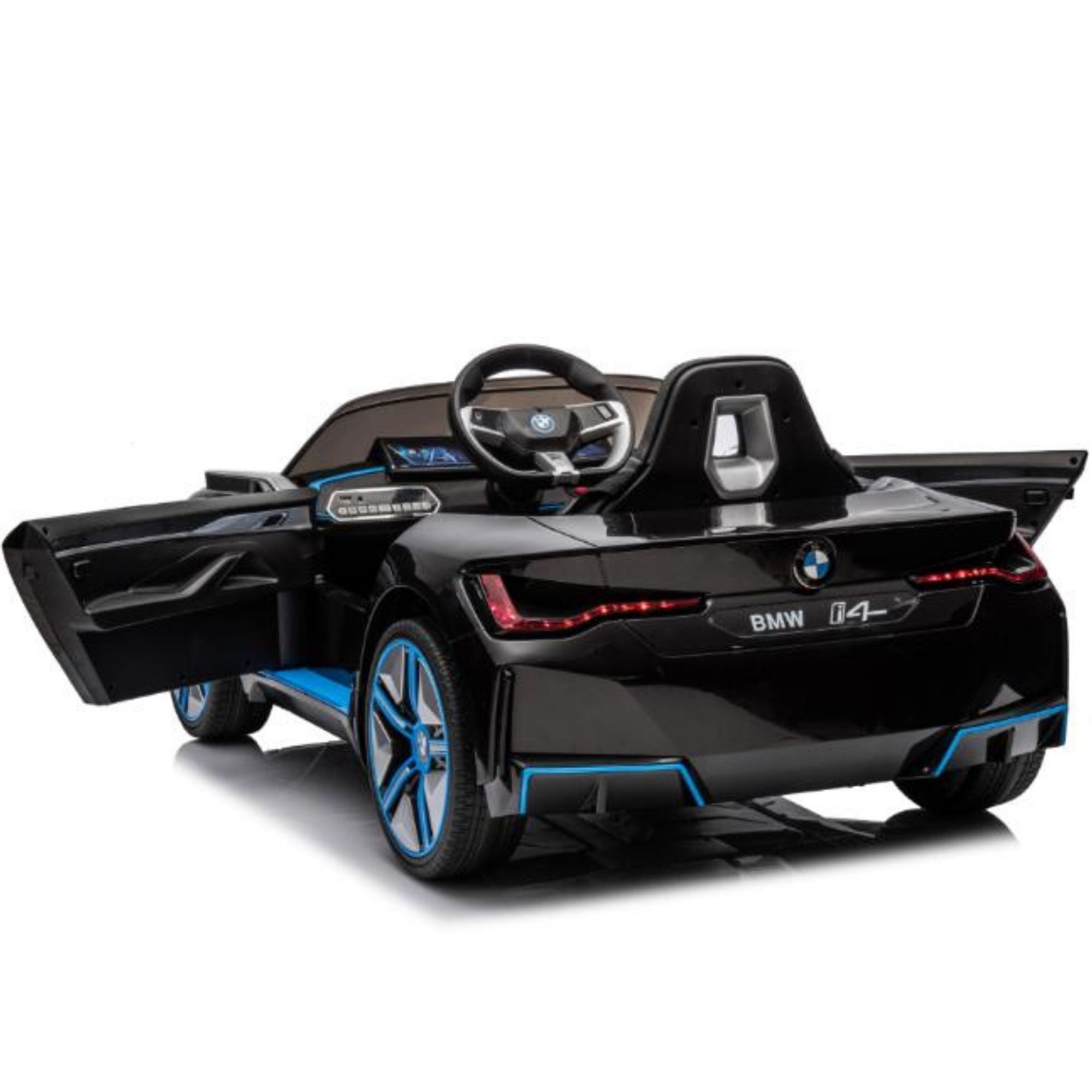 Black Complete Edition 12V Licensed BMW I4 Kids and Toddlers 4WD Ride on Car, RC image 8