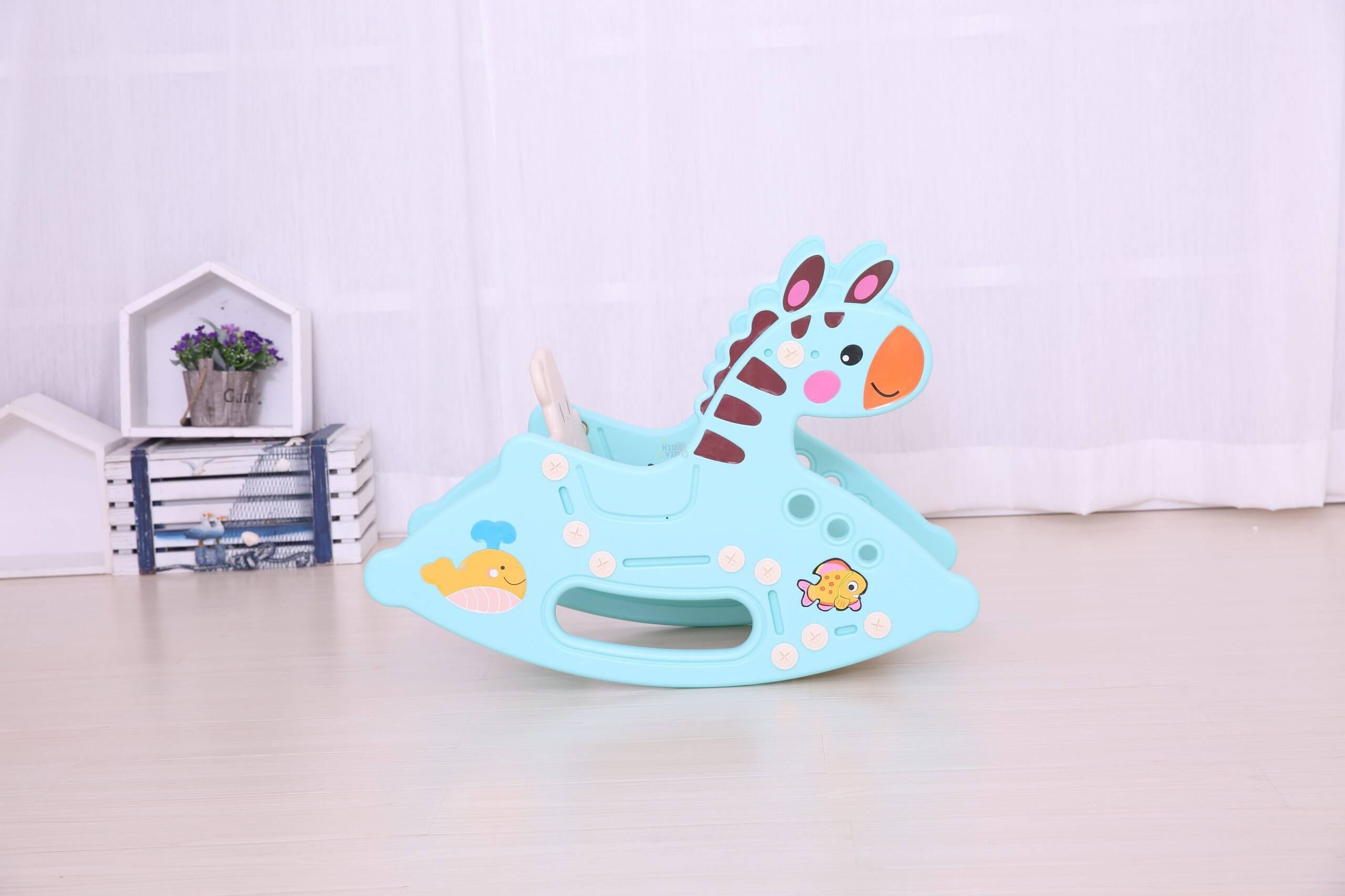 Toddlers and Infants Rocking Deer Edition Chair with Music - Blue image 3