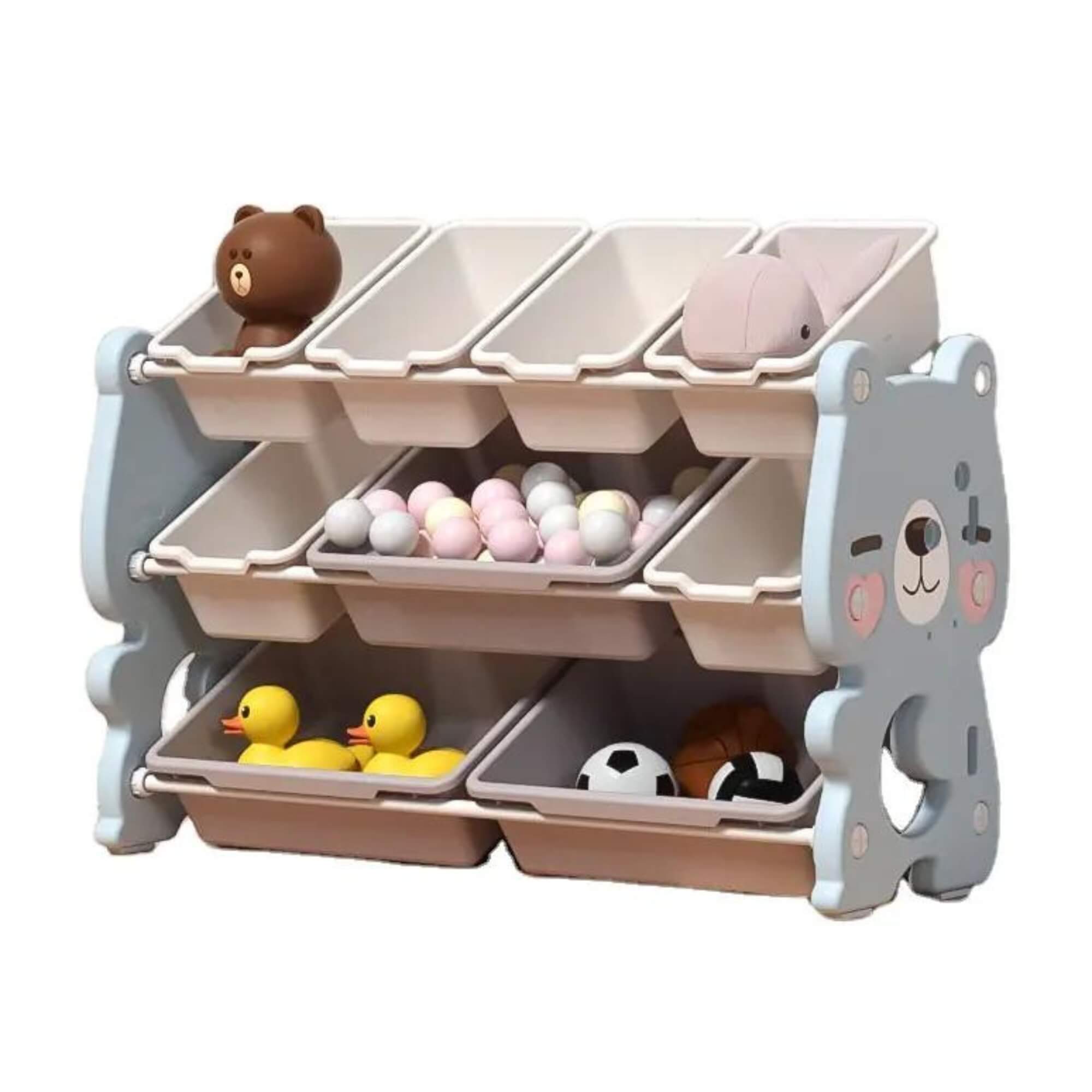 Blue Kids and Toddlers Toy Storage/Organizer with Bins Bear Edition image 0