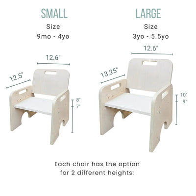 PAPAYA DOUBLE - Adjustable Montessori Table & Chair Set for Two.