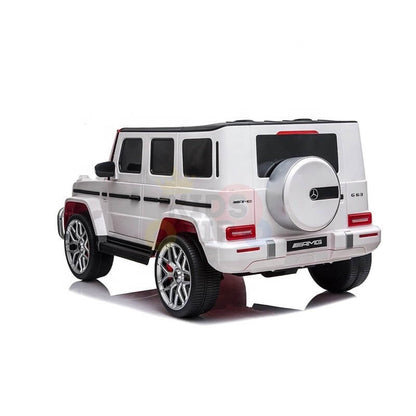 Exclusive White Mercedes Benz G Series 2-Seater 24V Kids Ride-on Truck, EVA Wheels, Leather Seats, Light-up Logo, 4WD, BT, RC image 7