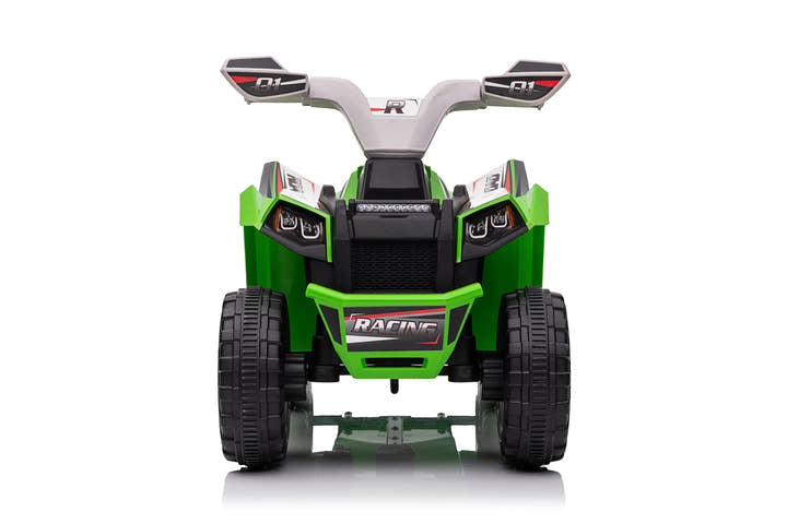 Green 6V Kids 6-Wheel ATV W/ Trailer, Music, BT and Microphone