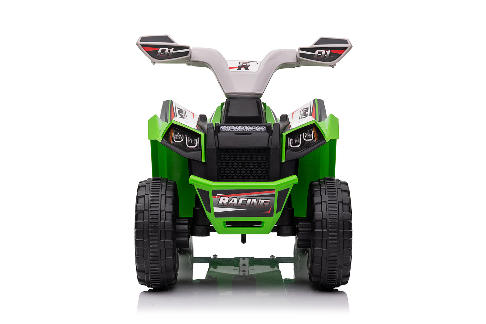 Green 6V Kids 6-Wheel ATV W/ Trailer, Music, BT and Microphone
