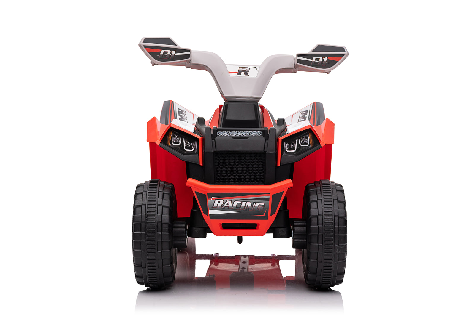 Red 6V Kids 6-Wheel ATV W/ Trailer, Music, BT and Microphone