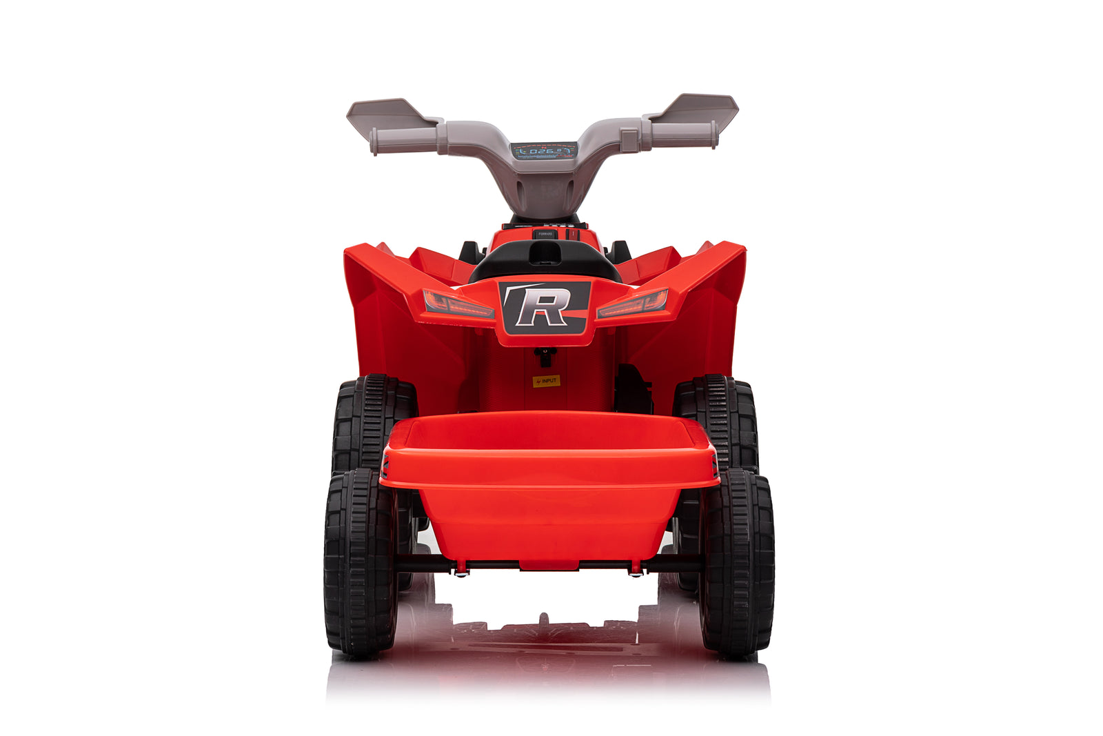 Red 6V Kids 6-Wheel ATV W/ Trailer, Music, BT and Microphone