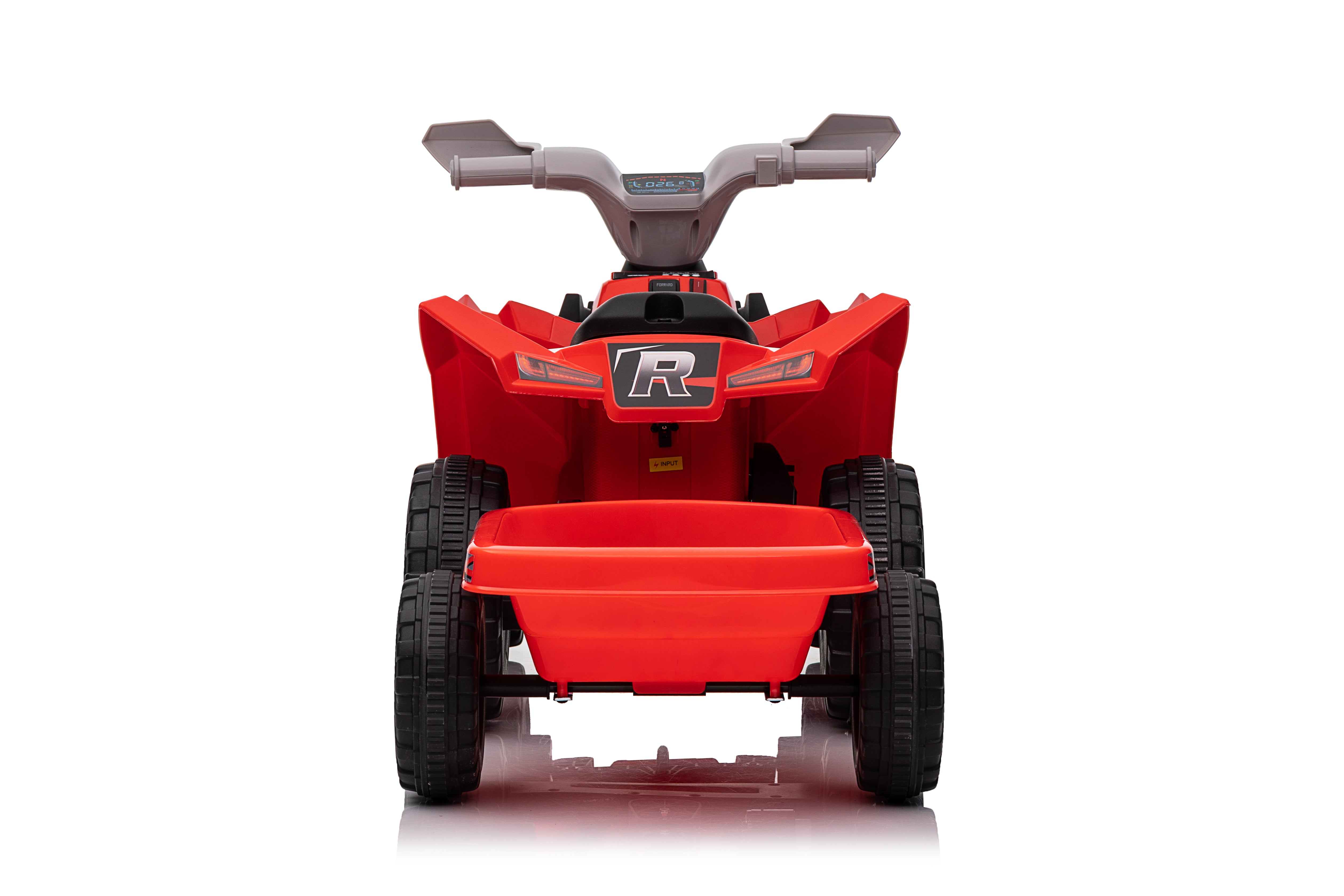 Red 6V Kids 6-Wheel ATV W/ Trailer, Music, BT and Microphone