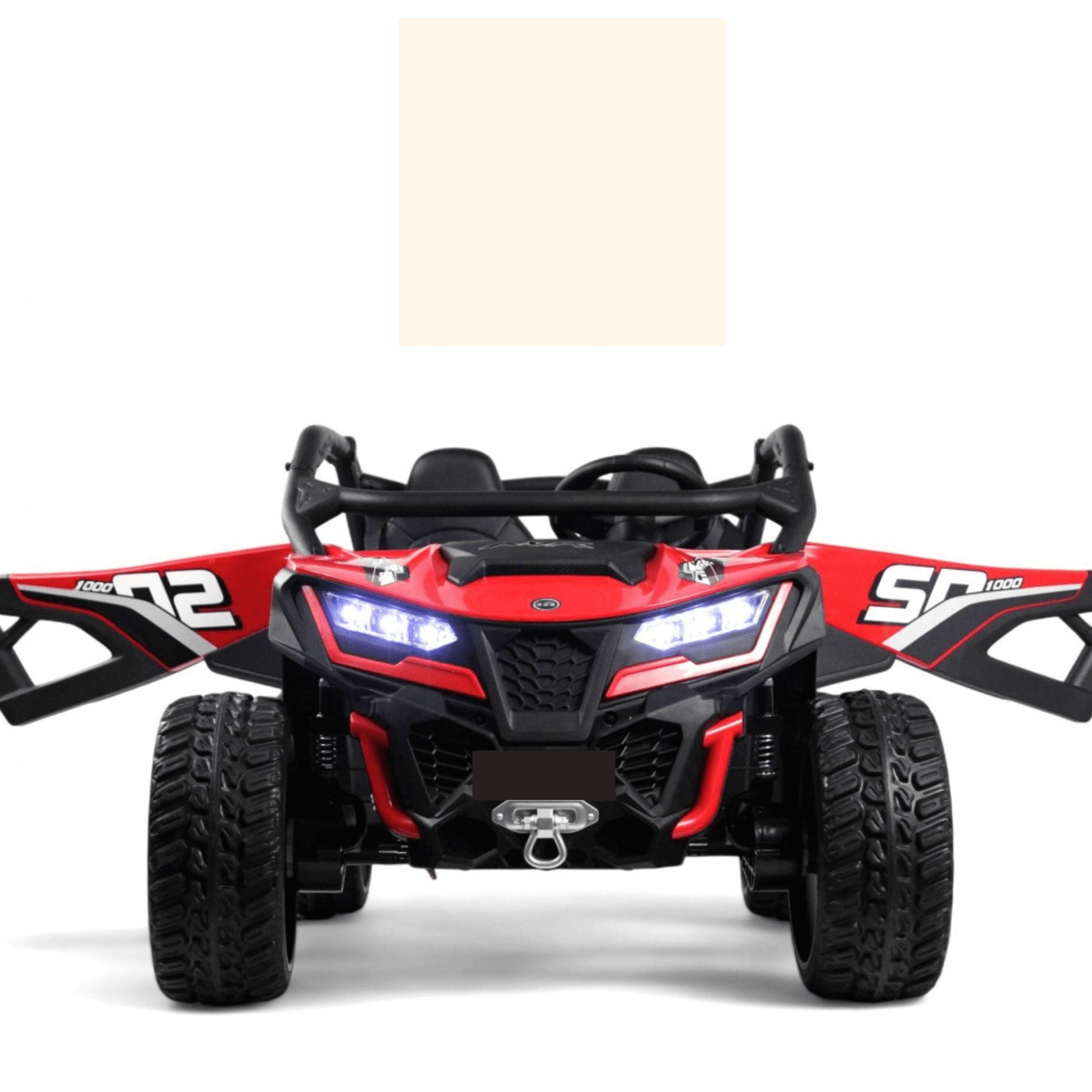 Red Power MX 2-Seater 24V 4x4 Kids' Ride-on UTV Buggy W/ EVA Rubber Wheels, Music & RC.