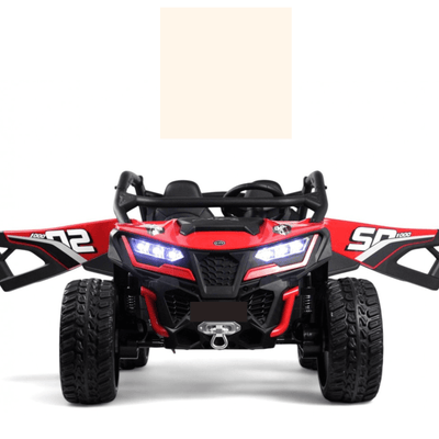 Red Power MX 2-Seater 24V 4x4 Kids' Ride-on UTV Buggy W/ EVA Rubber Wheels, Music & RC.